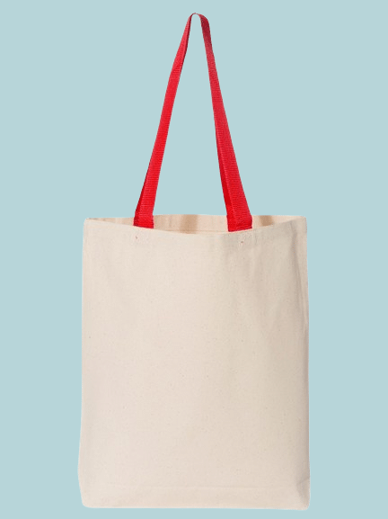 Q-Tees - Q4400 - 11L Canvas Tote with Contrast-Color Handles